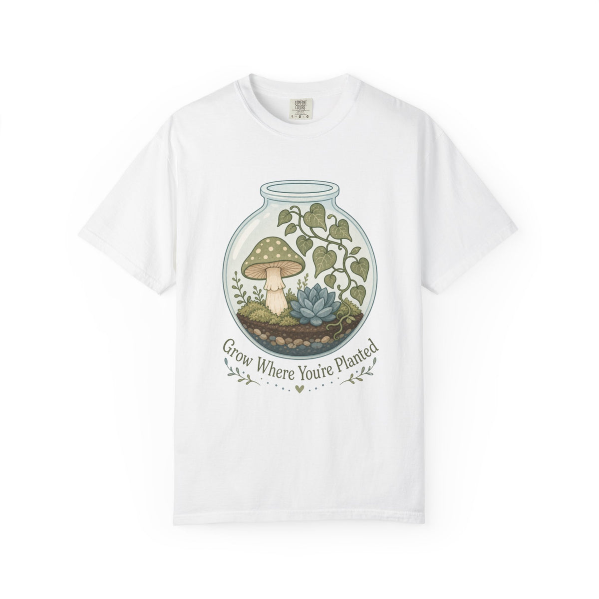 Grow Where You're Planted T-shirt - White - On Model Side
