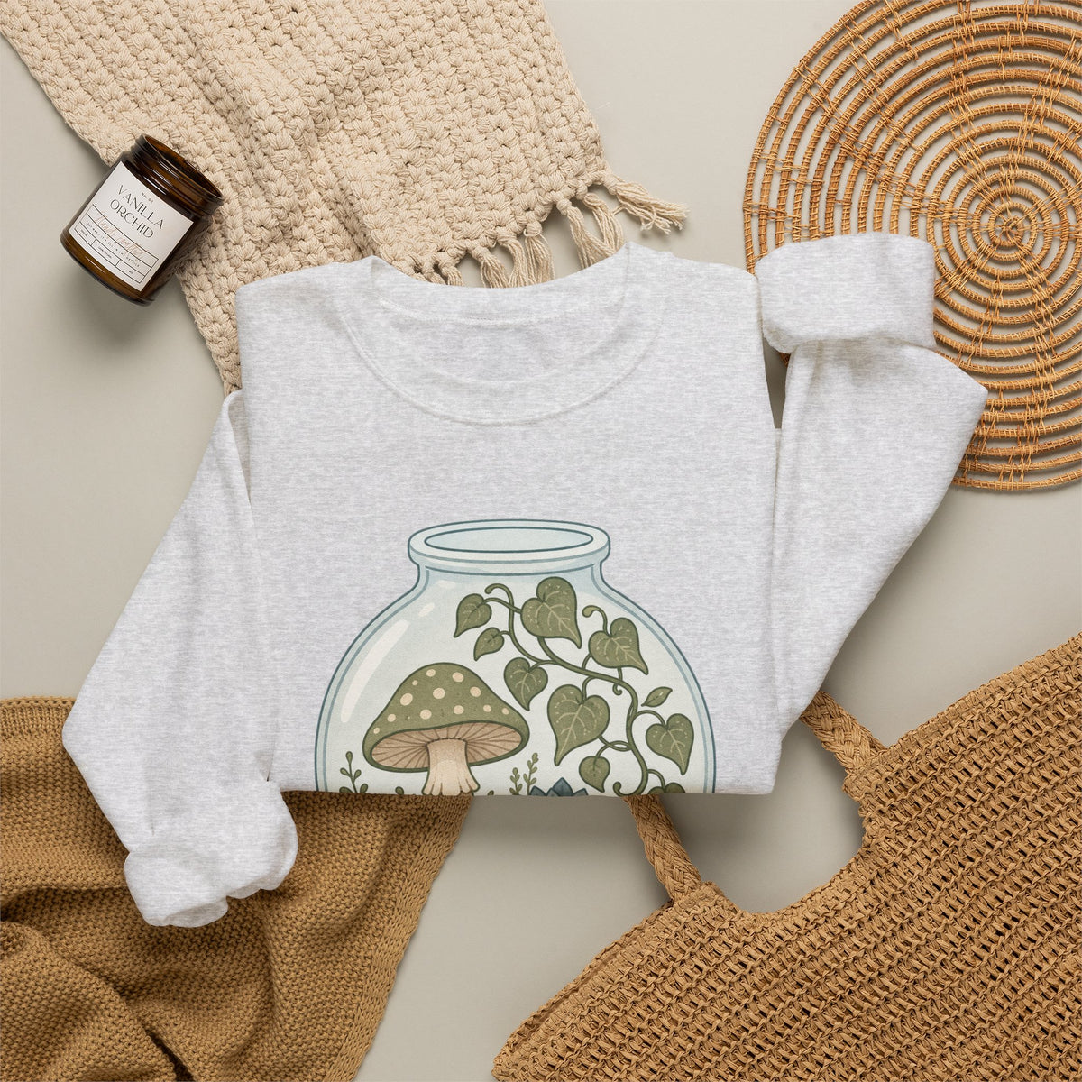 Grow Where You're Planted Sweatshirt - Ash - Flat Lay