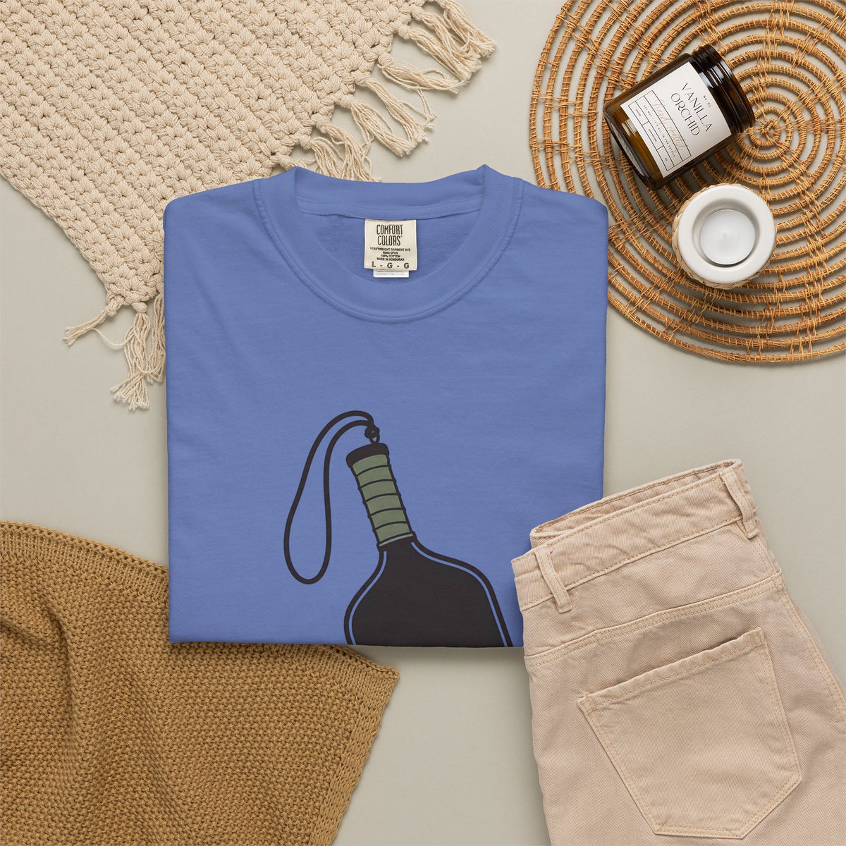 Hit Hard, Stay Loose T-Shirt - Mystic Blue - Flat Lay