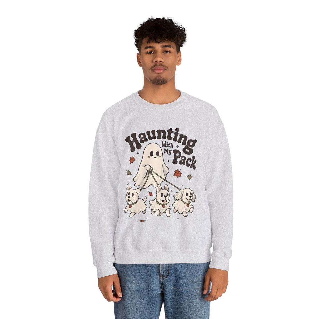 Haunting With My Pack Sweatshirt - Ash - On Model Male