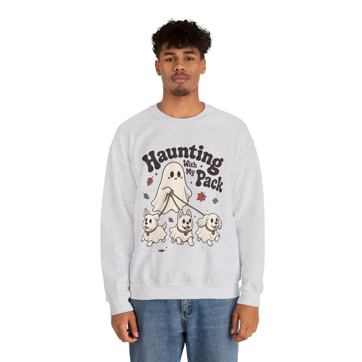 Haunting With My Pack Sweatshirt - Ash - On Model Male