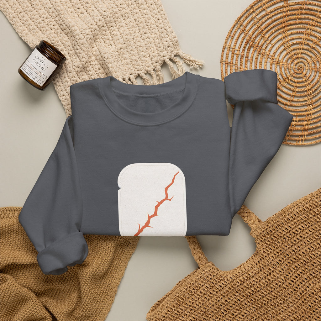 Pickleball Paddle Graphic Sweatshirt - Charcoal - Flat Lay
