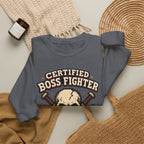 Certified Boss Fighter Sweatshirt - Charcoal - Flat Lay