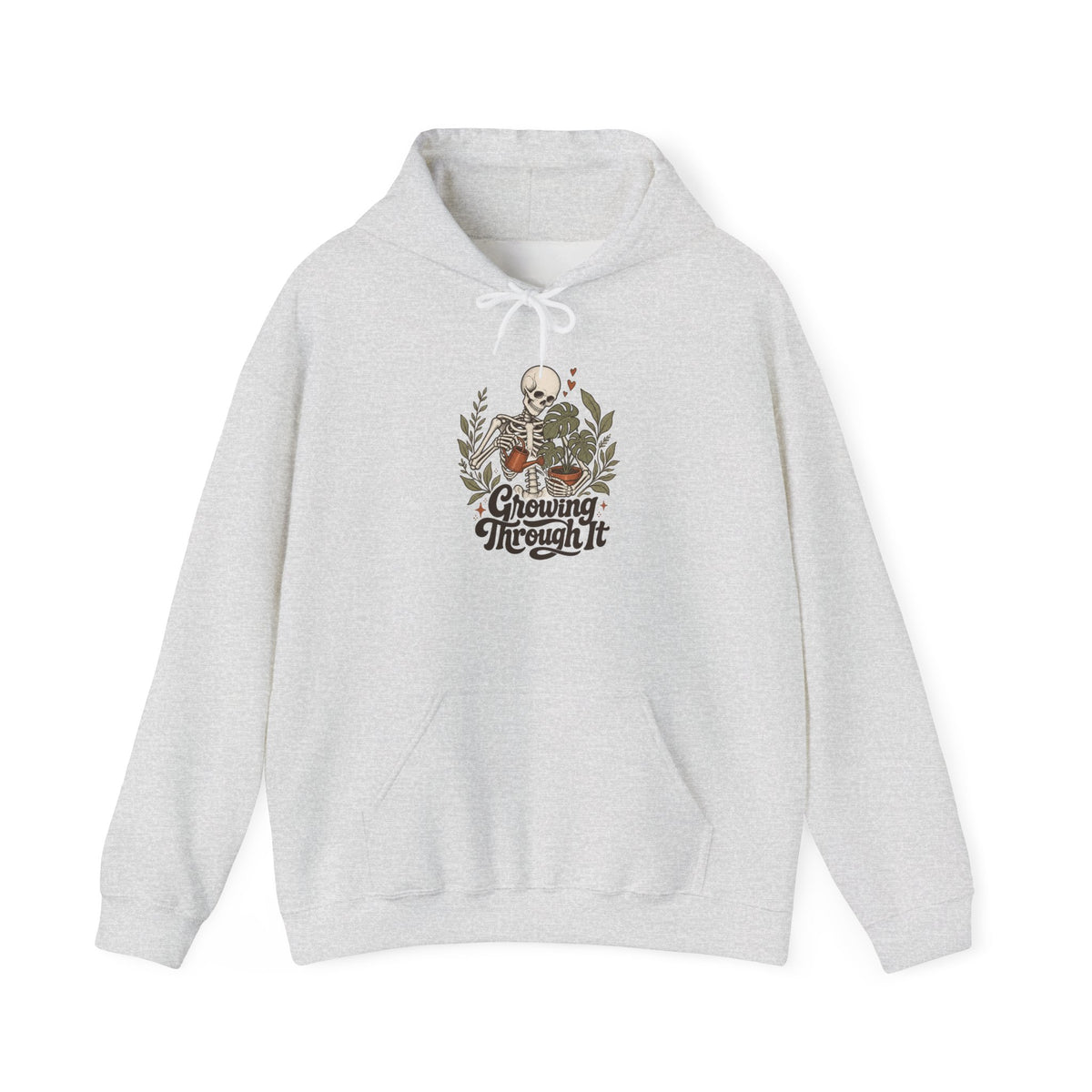 Growing Through It Hoodie - Ash - flat lay1
