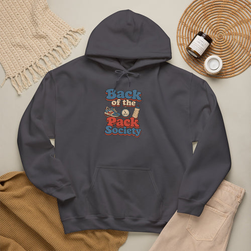 Back of the Pack Society Hoodie - Charcoal - flat lay
