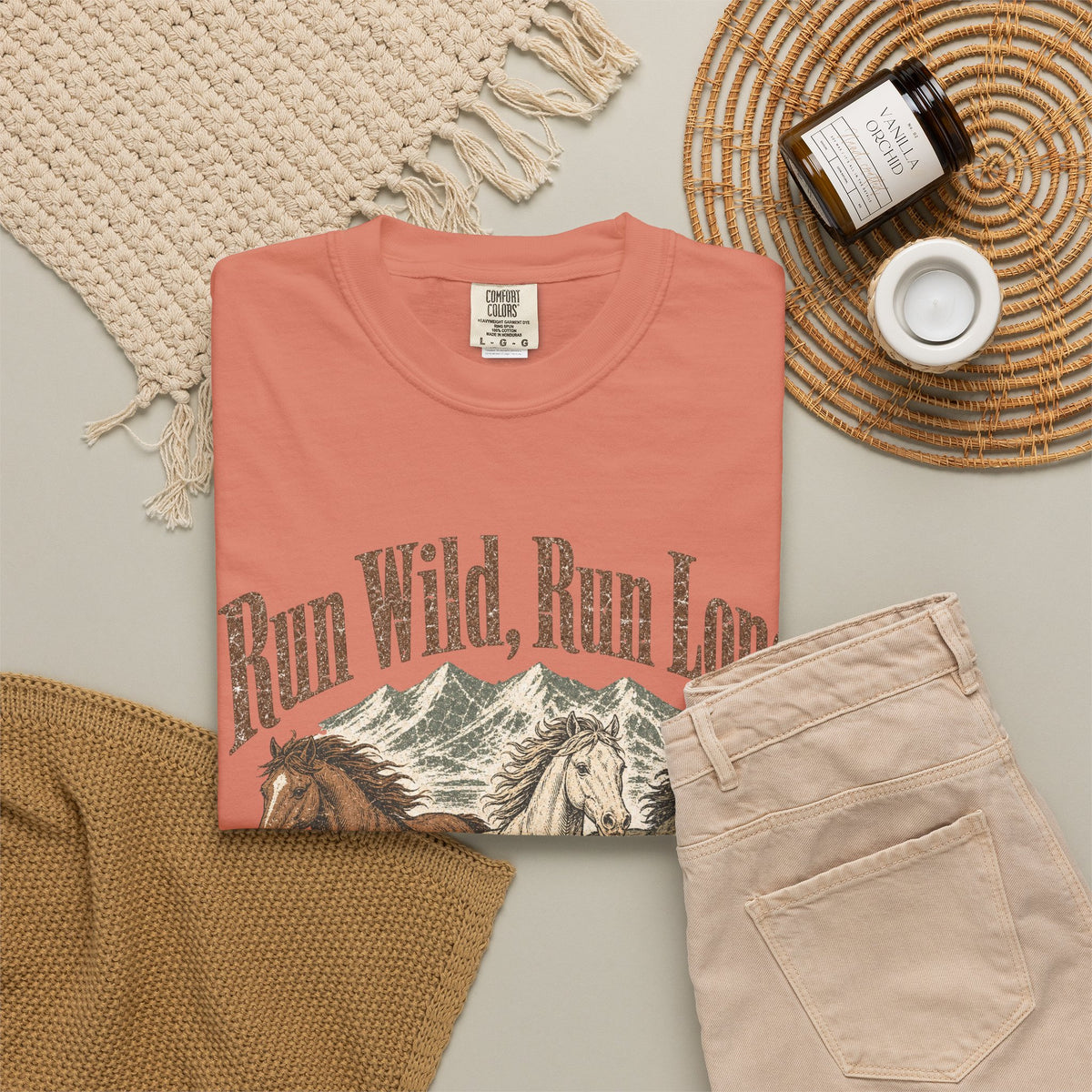 Run Wild Run Long T-shirt - Terracotta - Flat Lay