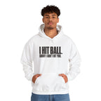 I Hit Ball. Sorry I Don't Hit You Hoodie - White - On Model Male