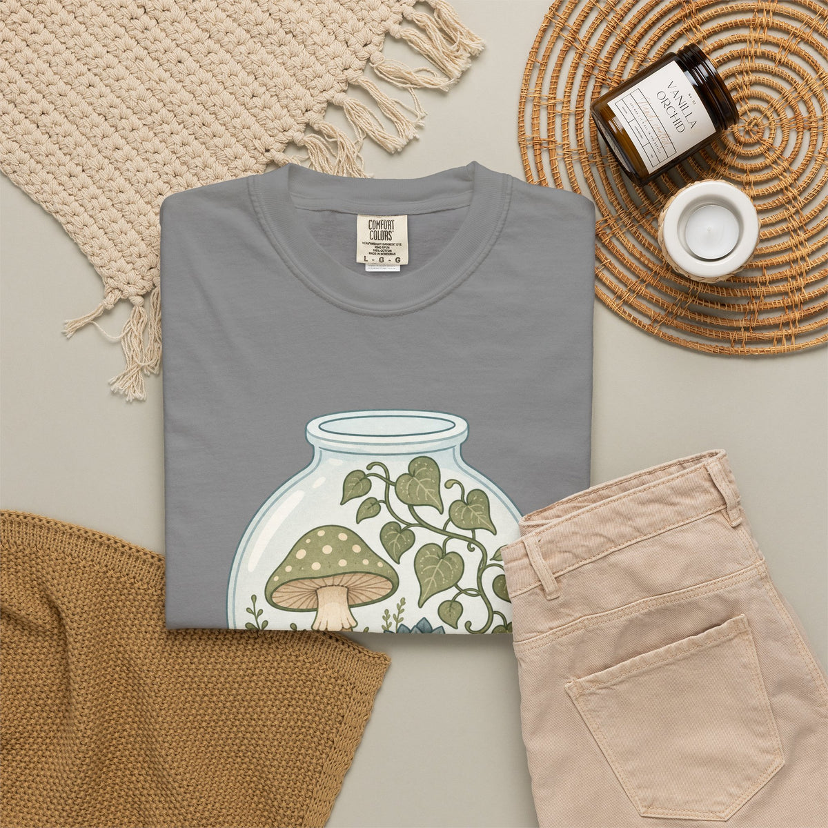 Grow Where You're Planted T-shirt - Grey - Flat Lay