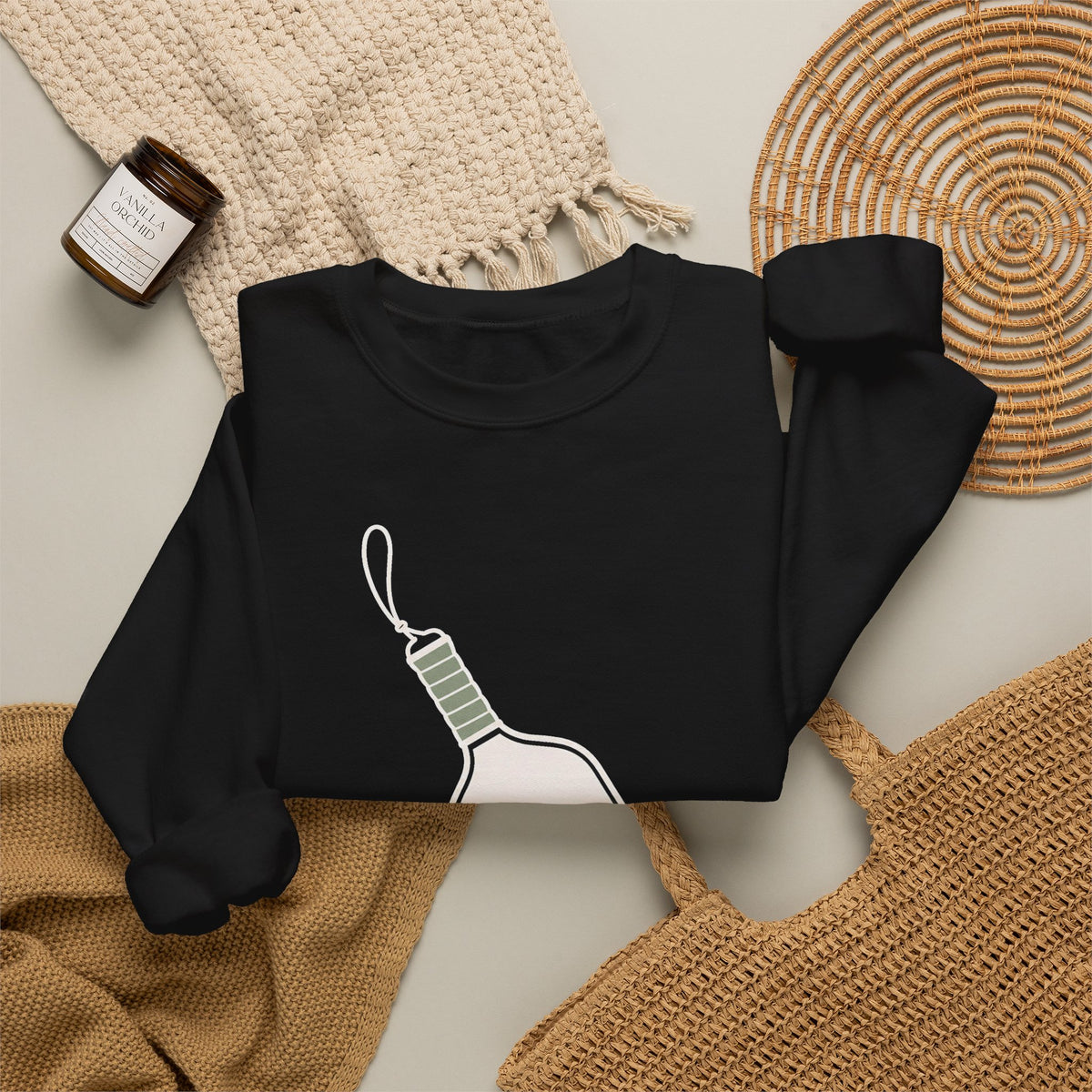 Hit Hard, Stay Loose Sweatshirt - Black - Flat Lay