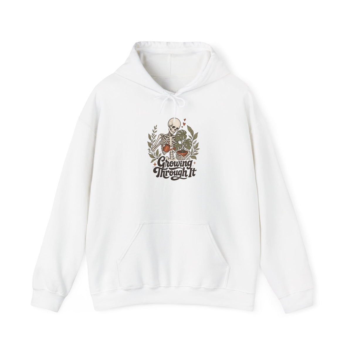 Growing Through It Hoodie - White - flat lay1