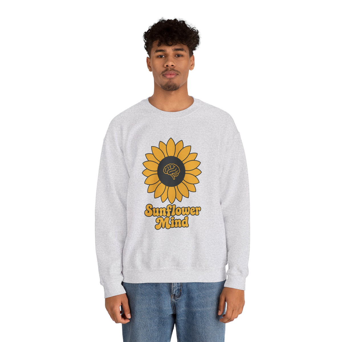 Sunflower Mind Sweatshirt - Ash - On Model Male