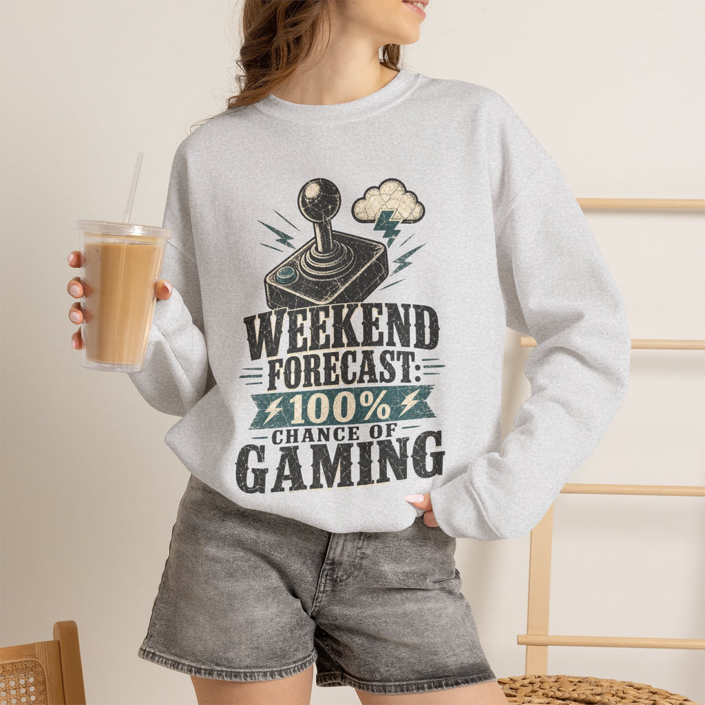 Weekend Forecast 100% Gaming Sweatshirt - Ash - On Model Female