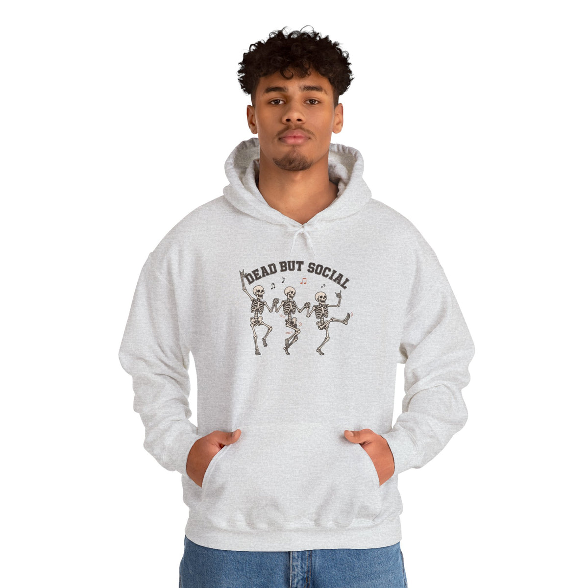 Dead But Social Hoodie - Ash - on model male