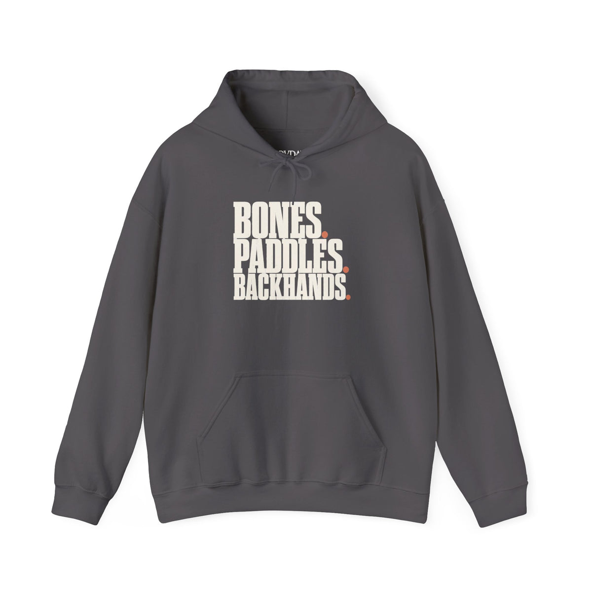 Bones Paddles Backhands Hoodie - Charcoal - Flat Lay