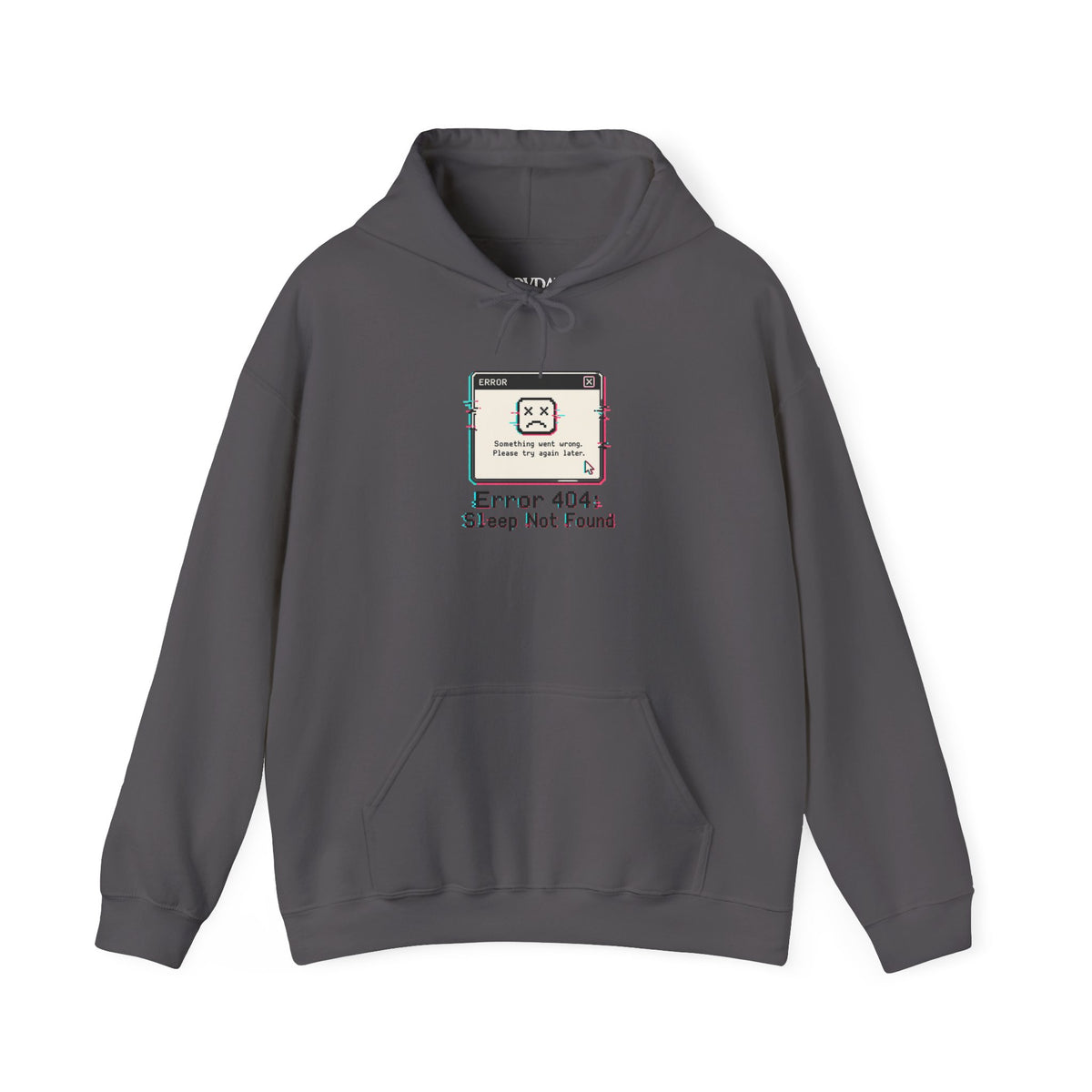 Error 404 Sleep Not Found Hoodie - Charcoal - Flat Lay