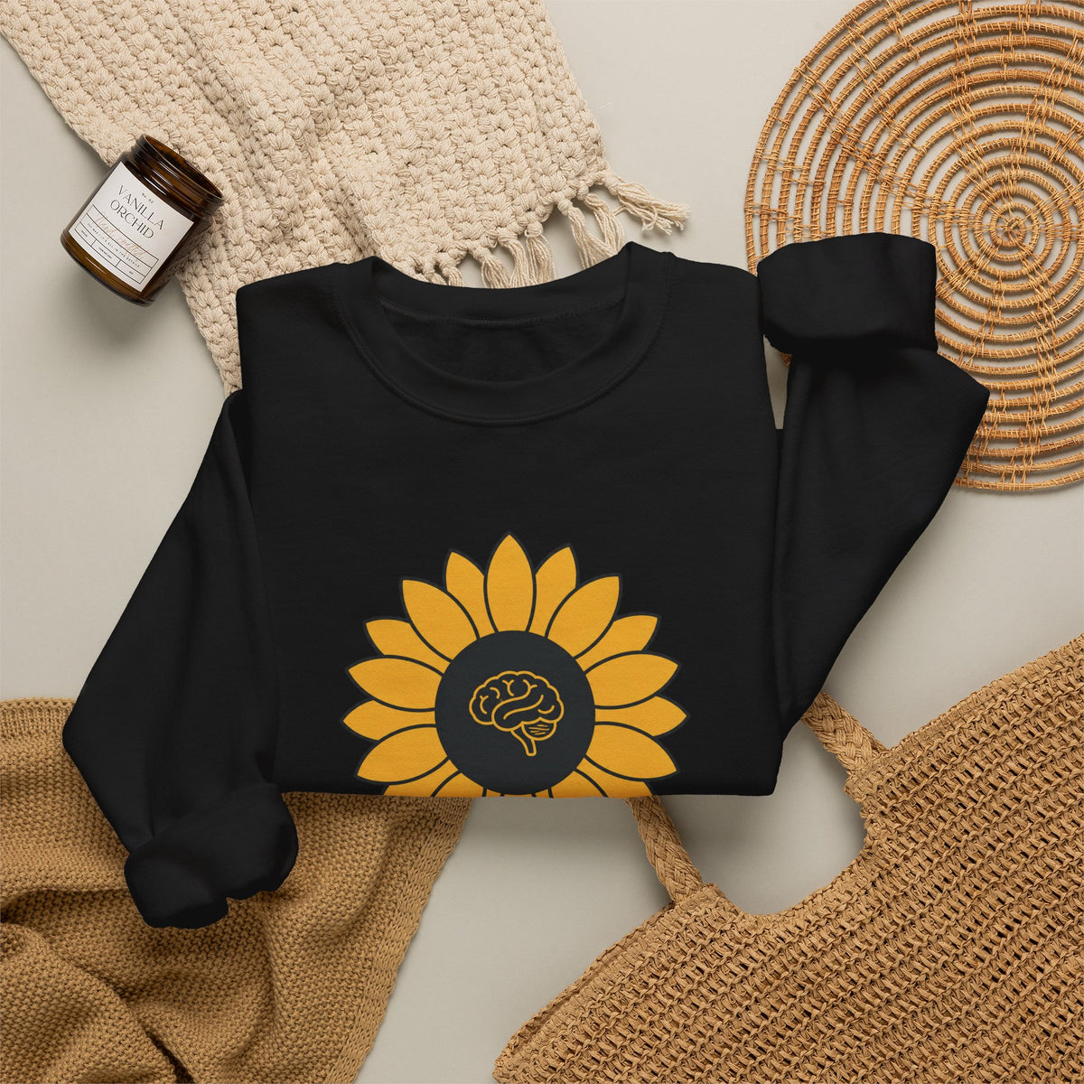 Sunflower Mind Sweatshirt - Black - Flat Lay