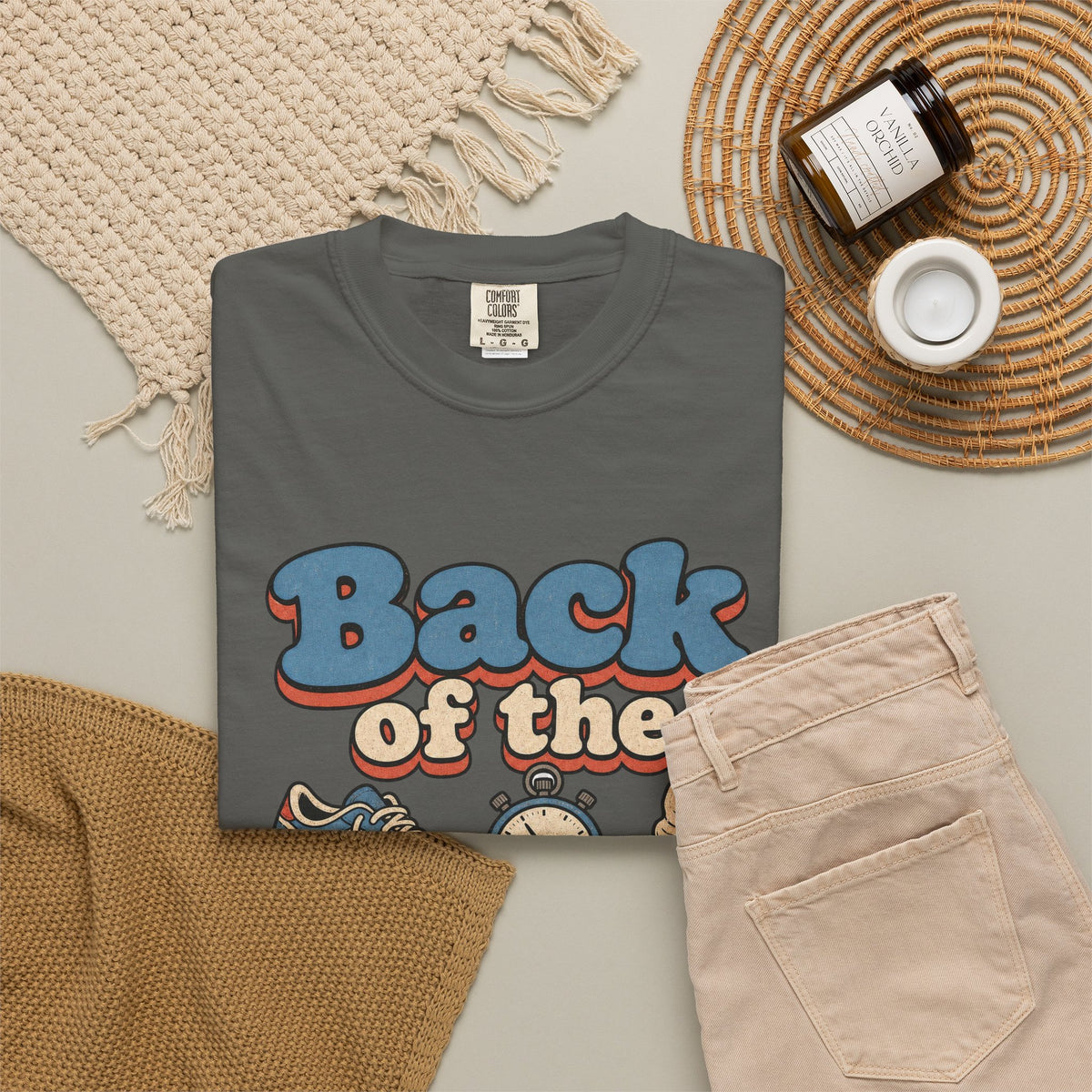 Back of the Pack Society T-shirt - Pepper - flat lay
