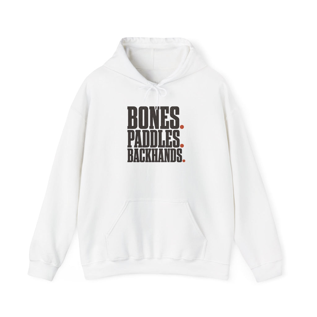 Bones Paddles Backhands Hoodie - White - Flat Lay