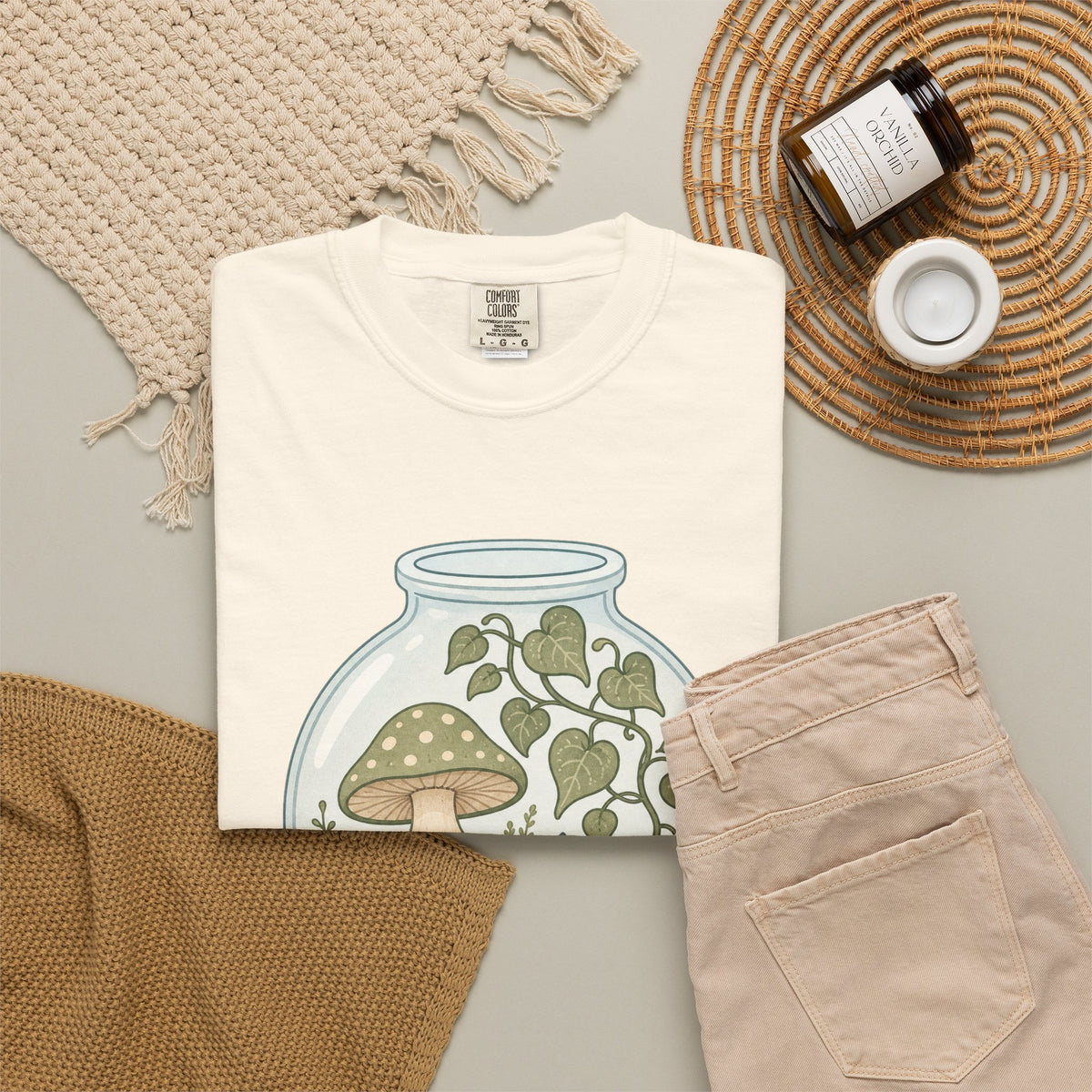 Grow Where You're Planted T-shirt - Ivory - Flat Lay