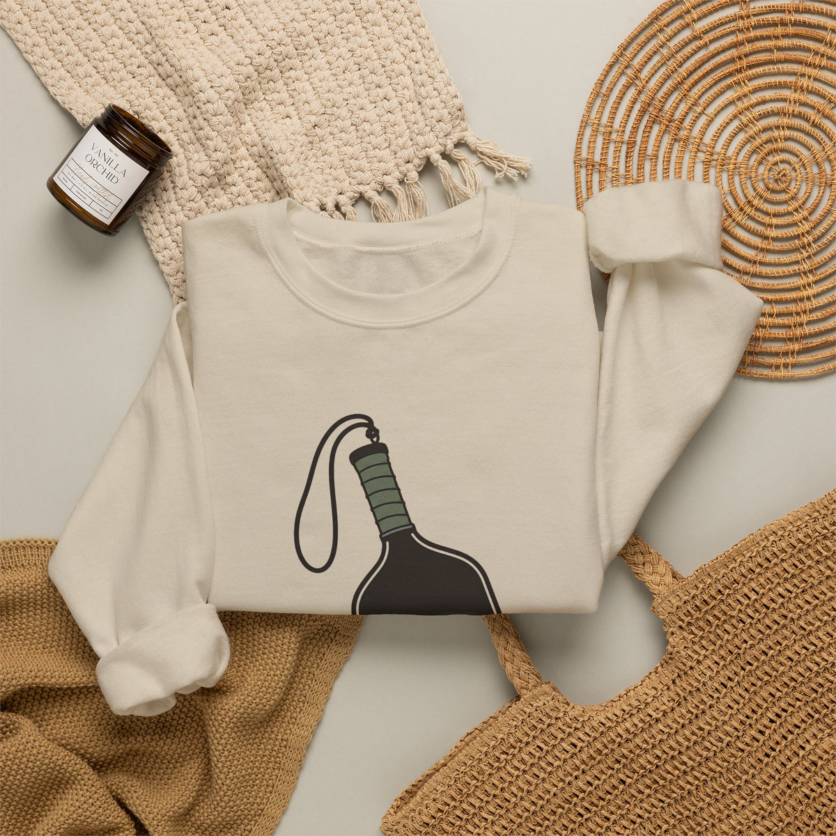 Hit Hard, Stay Loose Sweatshirt - Sand - Flat Lay