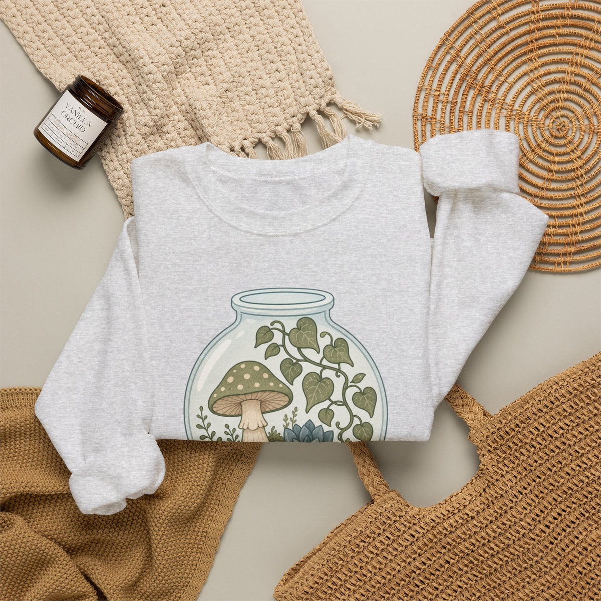 Grow Where You're Planted Sweatshirt - Ash - Flat Lay