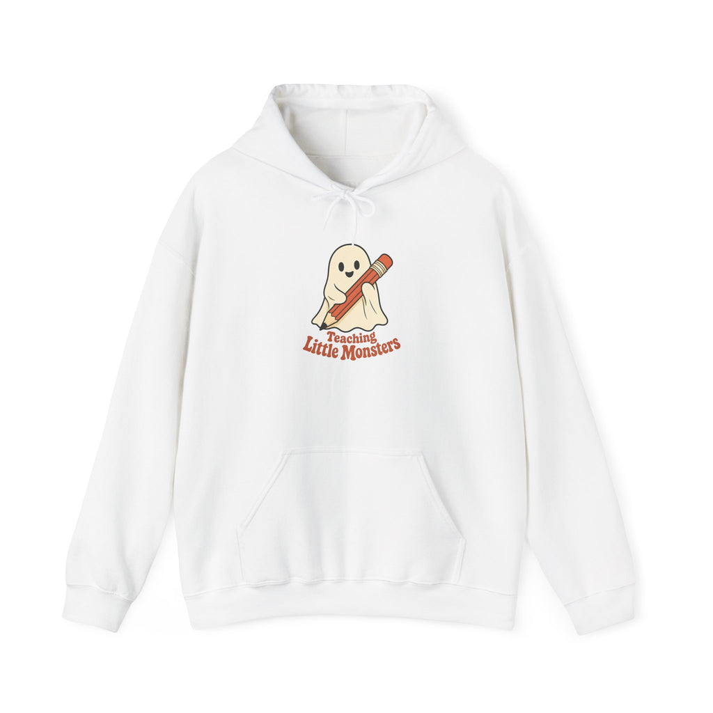 Teaching Little Monsters Hoodie - White - Flat Lay