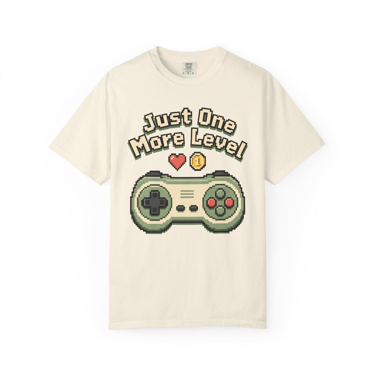 Just One More Level T-Shirt - Ivory - On Model Side