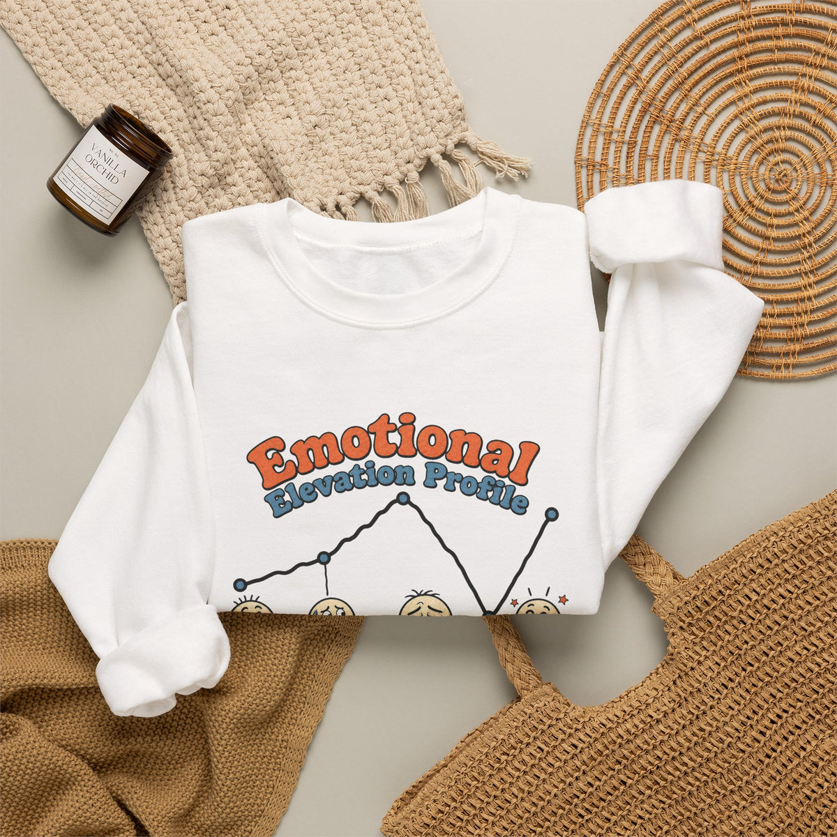 Emotional Elevation Profile Sweatshirt - White - Flat Lay