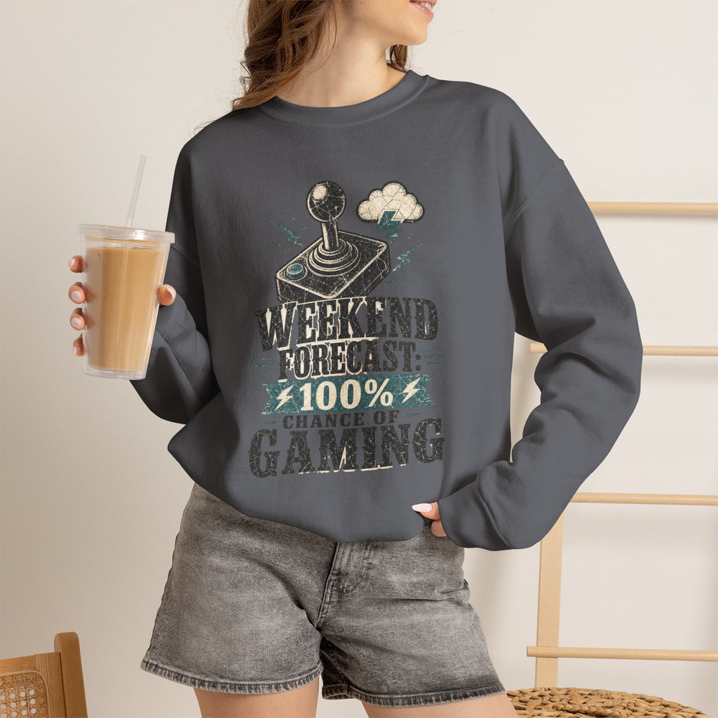 Weekend Forecast 100% Gaming Sweatshirt - Charcoal - On Model Female