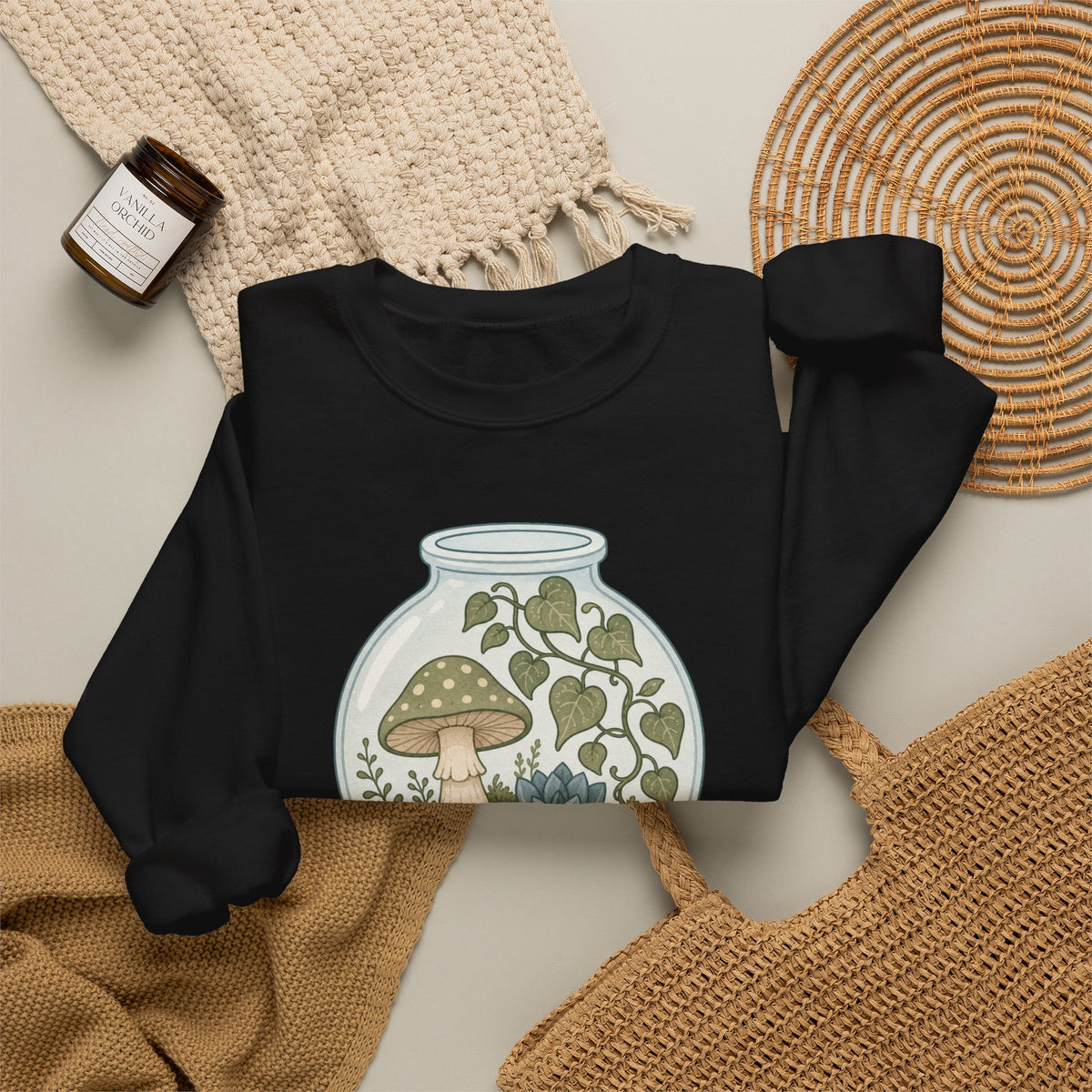 Grow Where You're Planted Sweatshirt - Black - Flat Lay