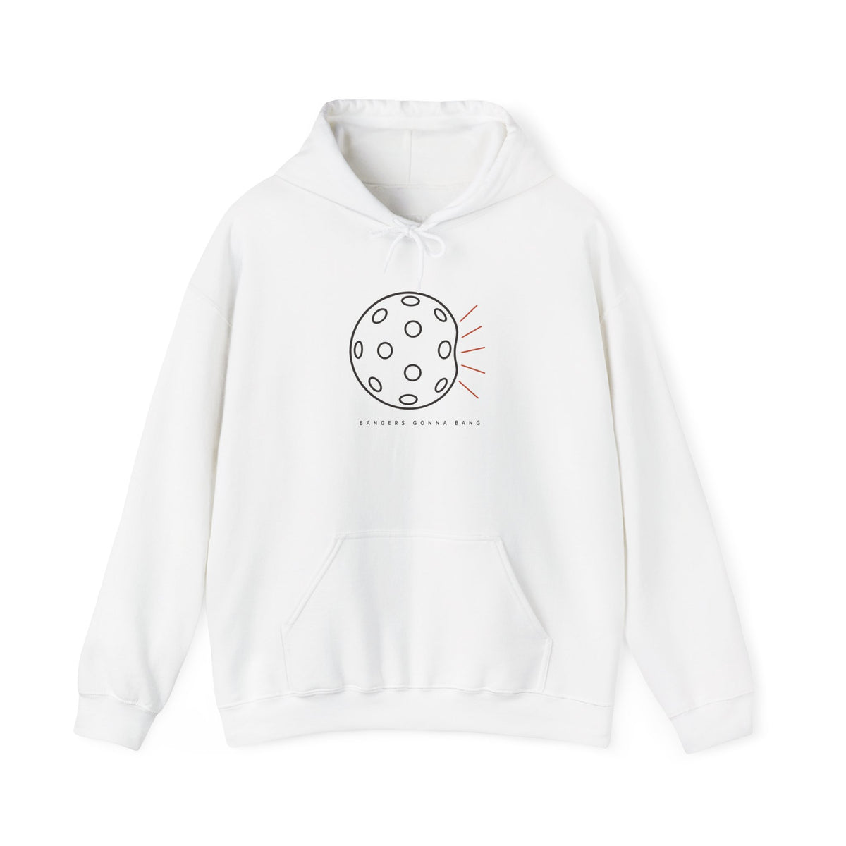 Danger's Gonna Bang Hoodie - White - Flat Lay
