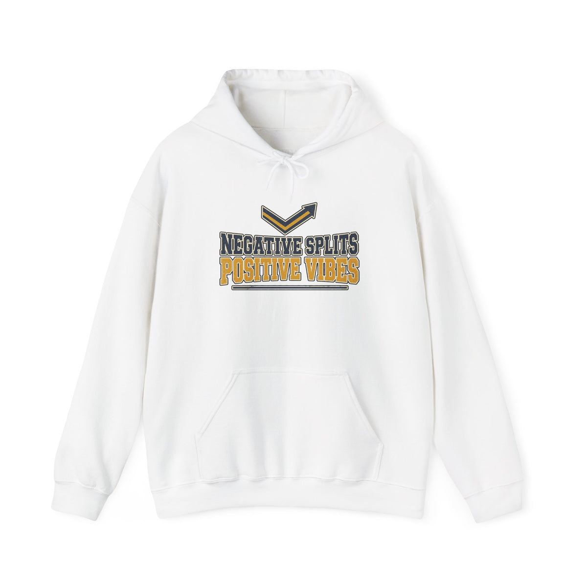 Negative Splits Positive Vibes Hoodie - White - Flat Lay