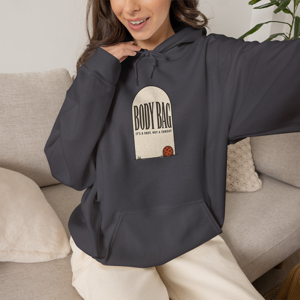 BODY BAG It's a Shot, Not a Threat Hoodie