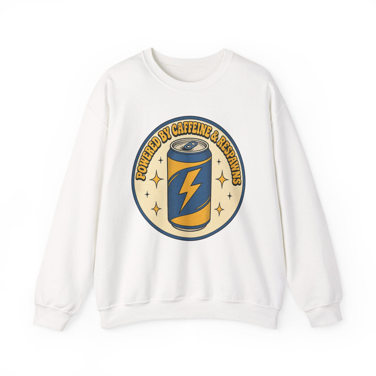 Caffeinated Energy Can Sweatshirt - White - Front