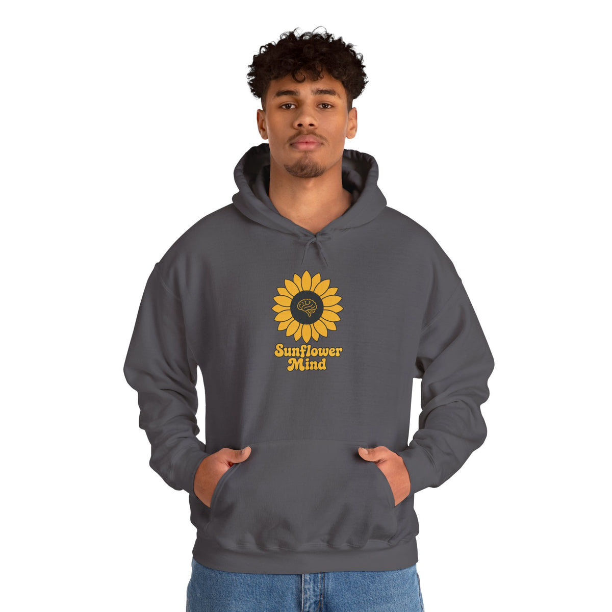 Sunflower Mind Hoodie - Charcoal - On Model Male