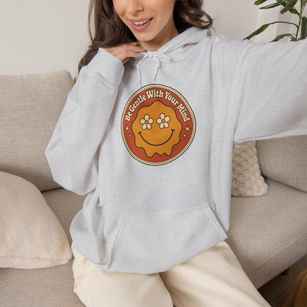 Be Gentle With Your Mind Hoodie - Ash - on model female