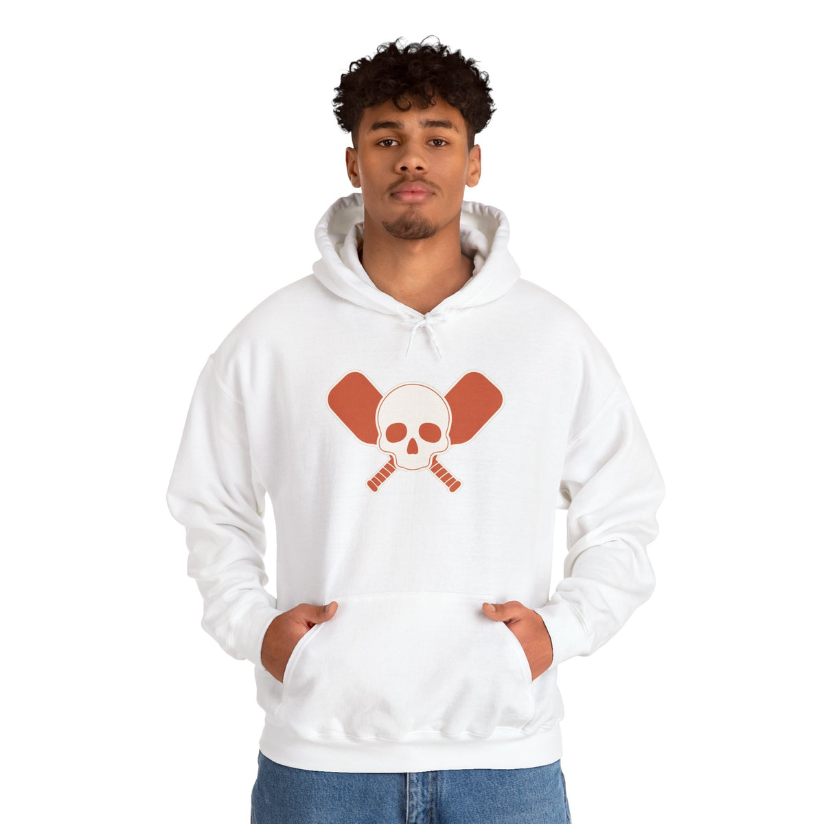 Skull & Oars Hoodie - White - On Model Male