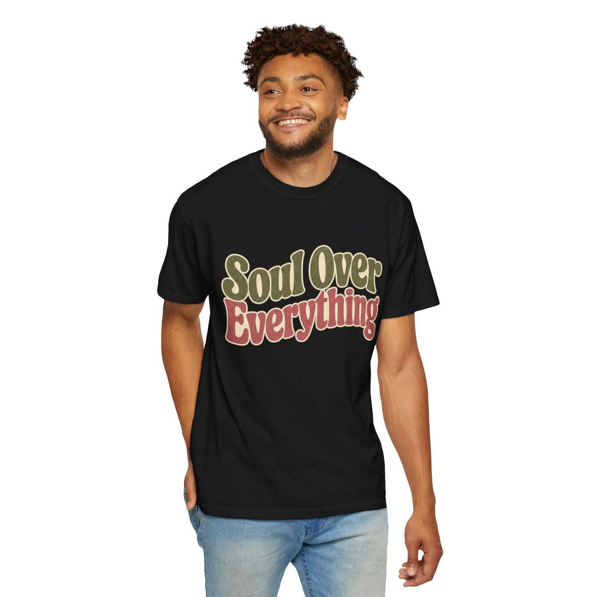 Soul Over Everything T-shirt - Black - On Model Front