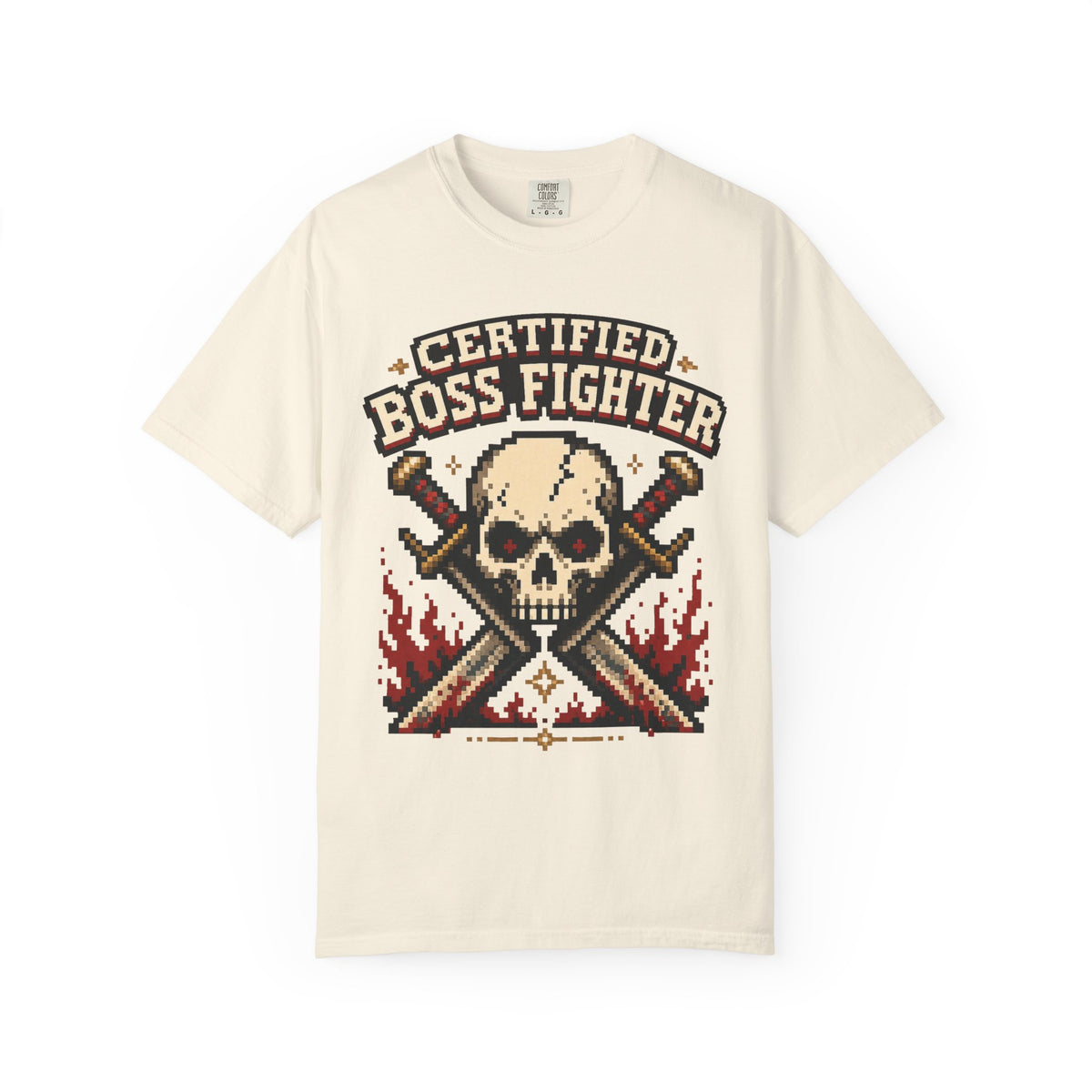 Certified Boss Fighter T-shirt - Ivory - On Model Side