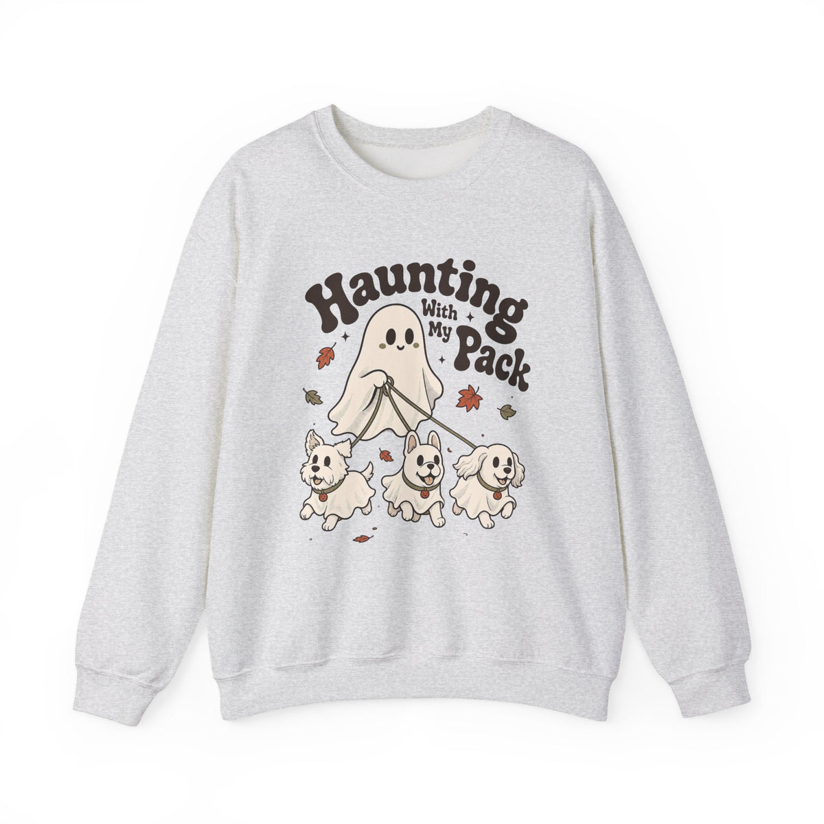 Haunting With My Pack Sweatshirt - Ash - flat lay1