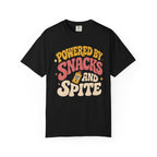 Powered by Snacks and Spite T-shirt - Black - on model side