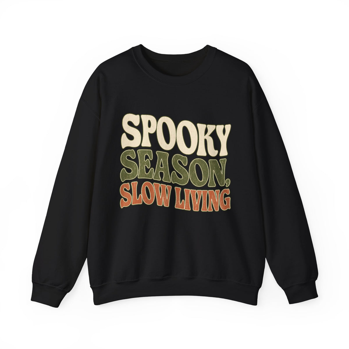 Spooky Season Slow Living Sweatshirt - Black - Front