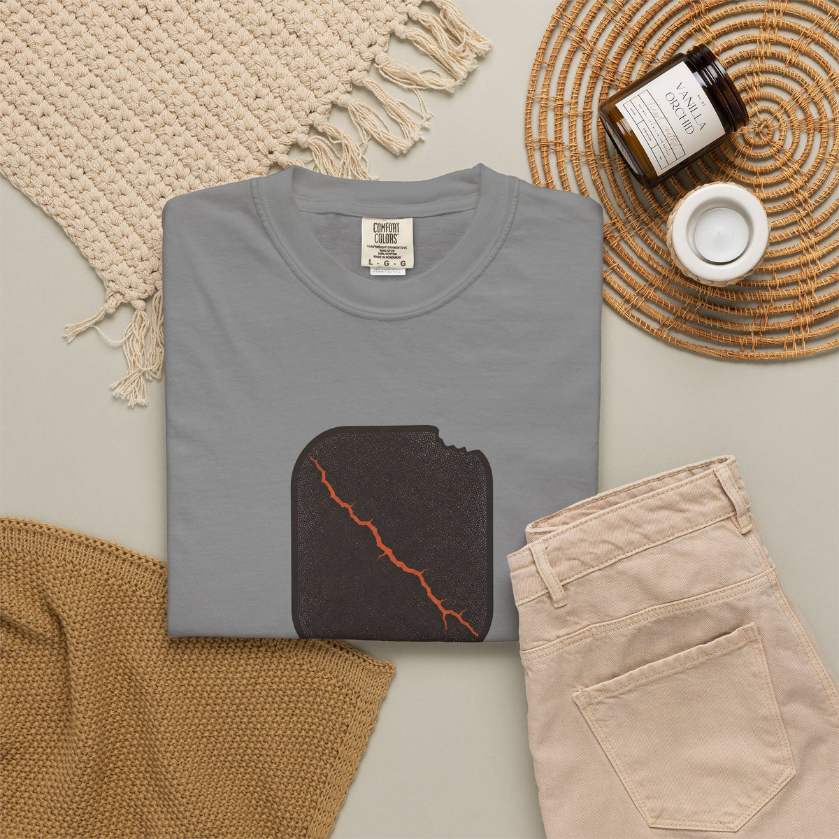 Pickleball Paddle Graphic T-Shirt - Grey - Flat Lay