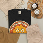 Be Gentle With Your Mind T-shirt - Black - flat lay