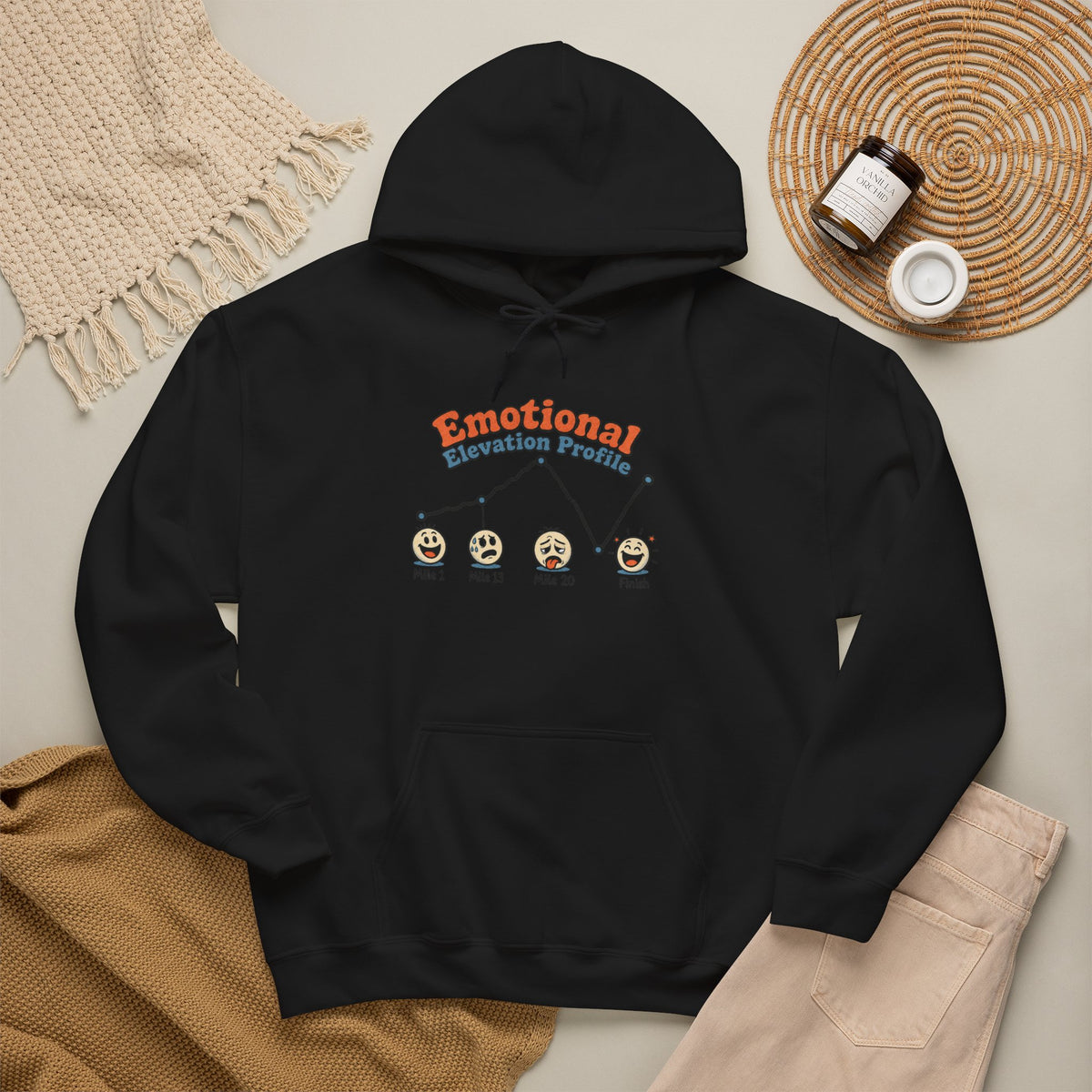 Emotional Elevation Profile Hoodie - Black - Flat Lay