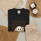Spooky Homebody Ghost  T-Shirt - Black - flat lay