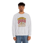 Powered by Snacks and Spite Sweatshirt - Ash - on model female