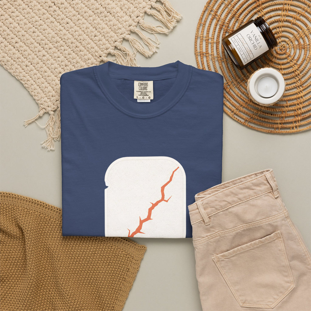 Pickleball Paddle Graphic T-Shirt - China Blue - Flat Lay
