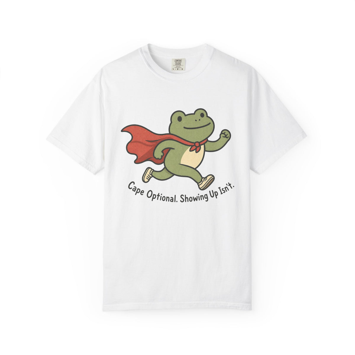 Superhero Frog running illustration T-shirt - White - Front