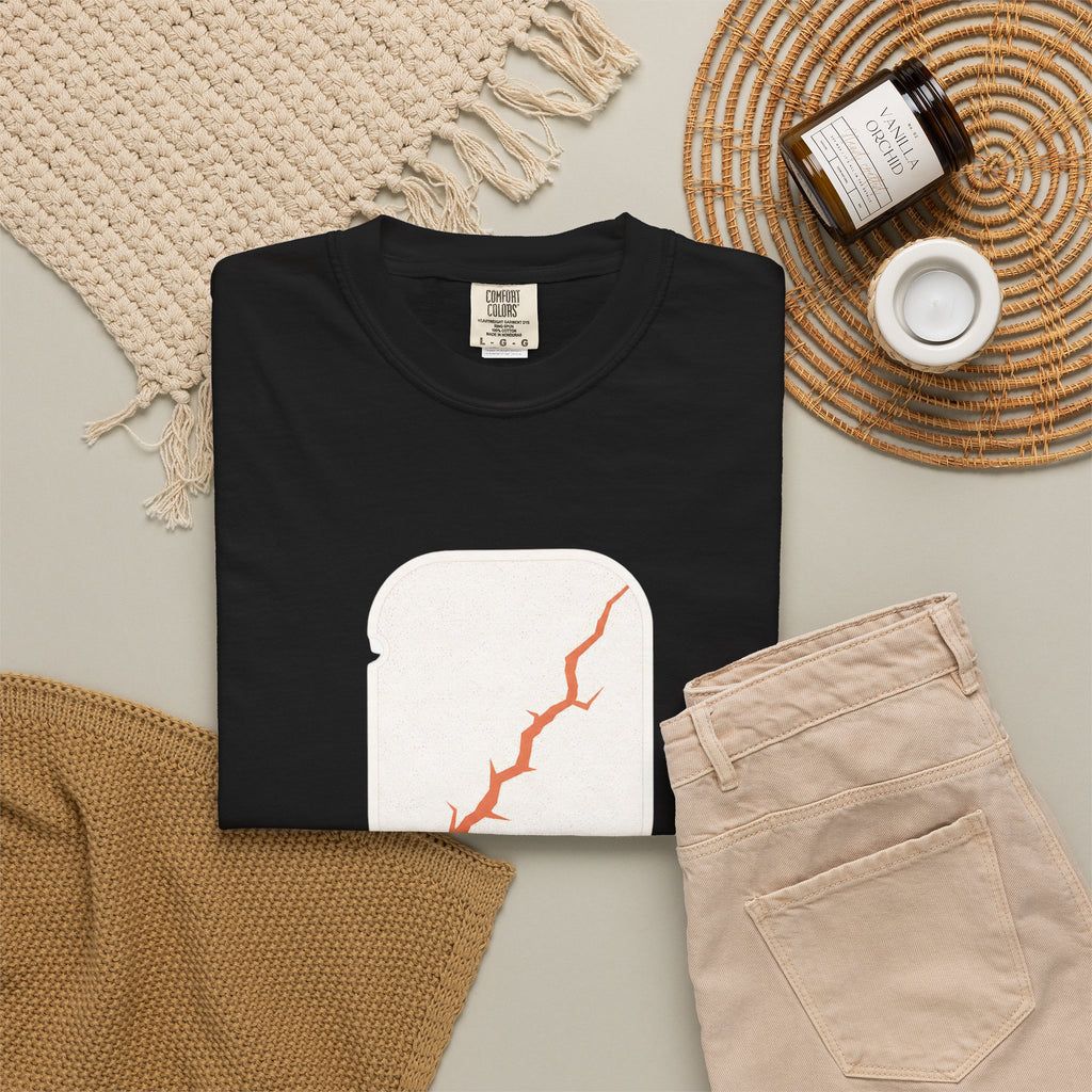 Pickleball Paddle Graphic T-Shirt - Black - Flat Lay